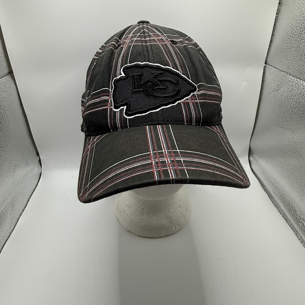Kansas City Chiefs Plaid Fitted Large XL Ball Cap Hat NFL Football Reebok